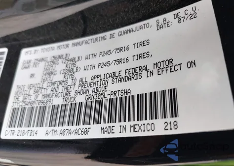 2022 Toyota Tacoma Sr V6 z USA, uszkodzony, nr VIN 3TYCZ5AN8NT096091